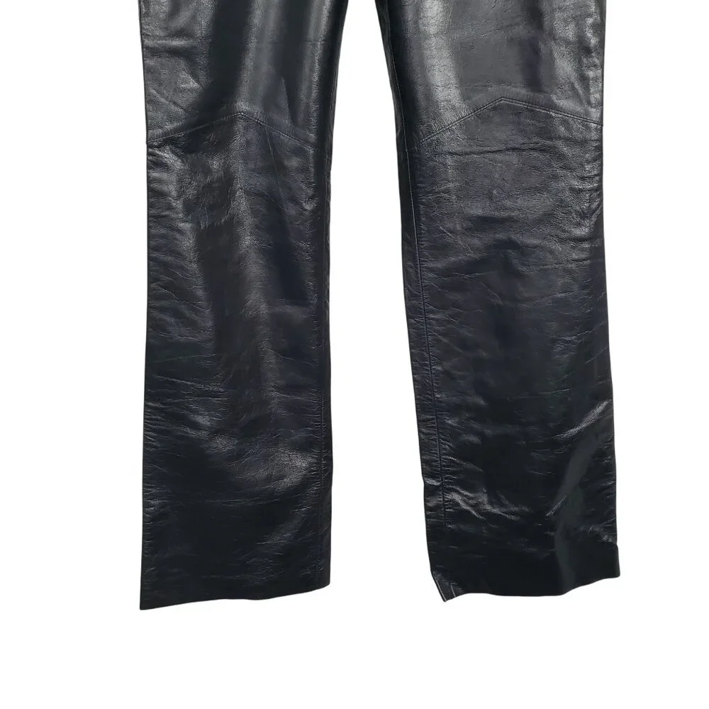 Express Juniors Size 7 8 Pants Leather Flared Vintage Retro Pockets Lined NWT - Picture 9 of 11